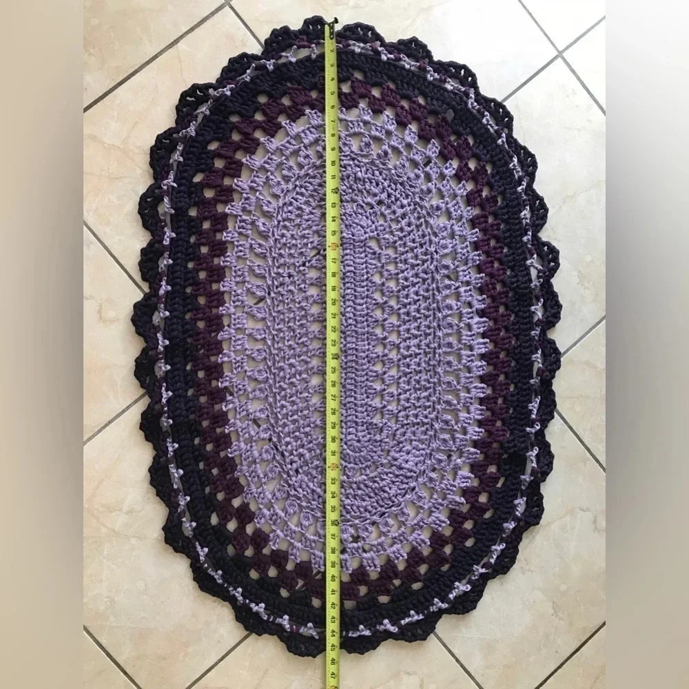Handmade crochet rug.